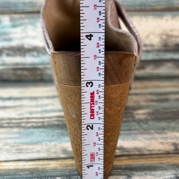 Sanita Clog Sz 6.5-7 Metallic Beige Floral Embossed Leather Mule Dress Shoes - Picture 11 of 13